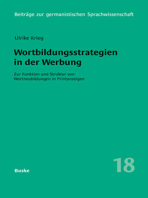 cover image of Wortbildungsstrategien in der Werbung